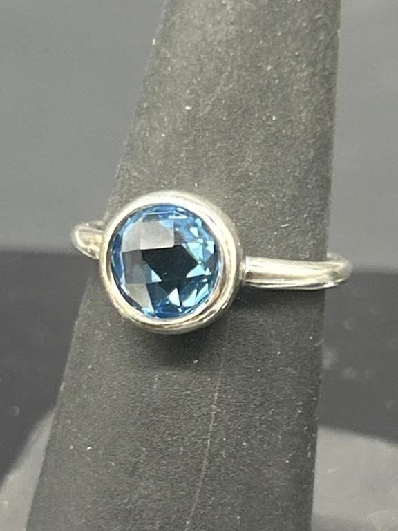 James Avery 925 Silver w/ Blue Sapphire Ring