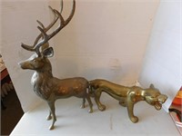 2 Brass Pcs-Lion & Reindeer