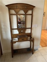 OAK HALL TREE WITH DRAWER