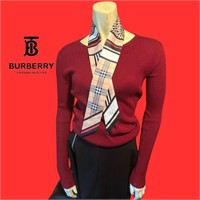 Burberry Silk Plaid Twilly Scarf new With Tag