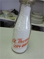 War Slogan St Thomas City Dairy pint bottle