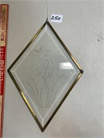 PRETTY ETCHED GLASS WINDOW HANGING
