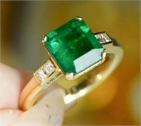 2ct Colombian Emerald Ring 18K Gold