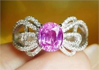 1.7ct Natural Pink Sapphire Ring 18K Gold