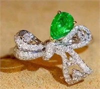 0.64ct Natural Emerald Ring 18K Gold