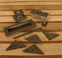 Chinese Motif Bronze Desk Set