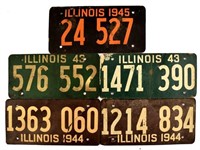 WWII Illinois Fiberboard License Plates 1943-45