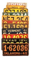 Collection of WWII Era License Plates 1941-45