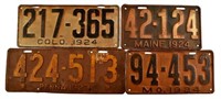 1924 License Plates