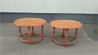 2 Wooden Maple End Tables