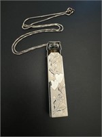 Vintage sterling perfume bottle pendant/chain