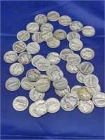 50 Mercury Dimes