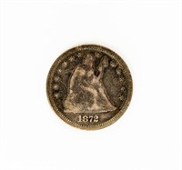 Coin 1872 Liberty Seated Quarter-VF