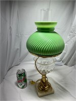 Jadeite and Clear Electric Oil Lamp