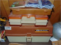 (3) Fishing Tackle Boxes & Pkg. of Tackle