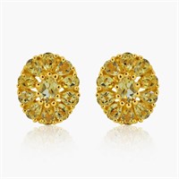 18K YELLOW GOLD 4.06CT CITRINE EARRINGS