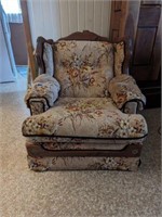 Wide Floral Chair