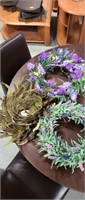 Wreaths, Purple floral, feather Sage color