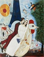 Oil Painting Copy of Chagall's "Bridal Pair".