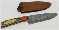 7" Damascus Blade Chef Knife - 12" Overall, New