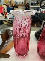 vintage hand blown heavy art glass vase