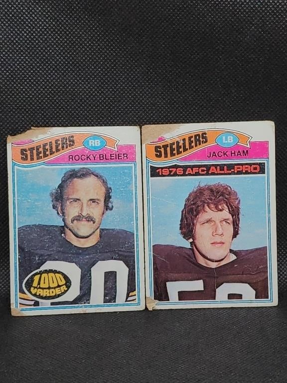 2- 1966 Topps Steelers Football Cards: Jack Ham &