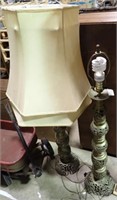 PAIR OF BRASS LAMPS 32"
