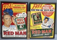 2 Red Man Chew Tobacco Baseball Ads Contemporary