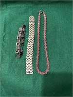 Two fashion bracelets, vintage beads with tongle