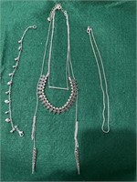 Long three strain necklace,