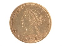 1896-S $5 Gold Half Eagle NGC AU55