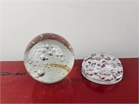 2 Pieces of Beautiful Art Glass- See Pictures