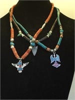 3- Southwest style necklaces, Eagle & Arrowhead