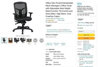 B6382  Office Star ProGrid Office Chair, Mesh High