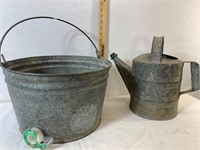 Galvanized Bucket And Watering Can