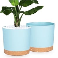 12" Planter Pots - Light Blue set of 2
