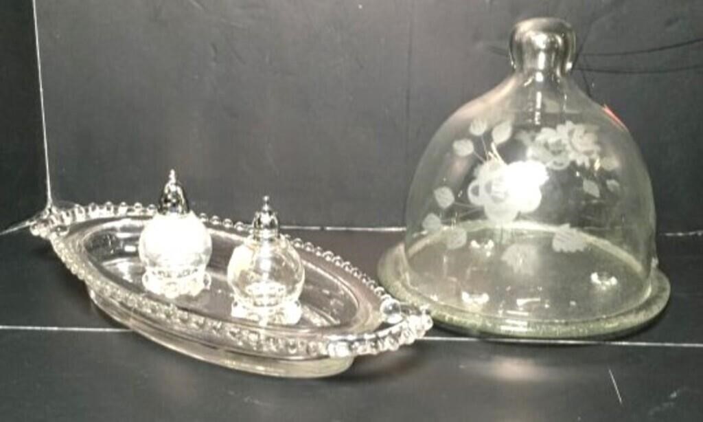 Candlewick Relish Tray and S&P Shakers