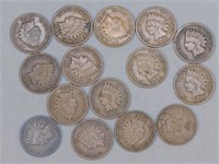 (15) 1906 Indian Head Pennies. Note: (3) Fair and