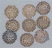 (9) 1907 Indian Head Pennies. Note: (3) Fair and