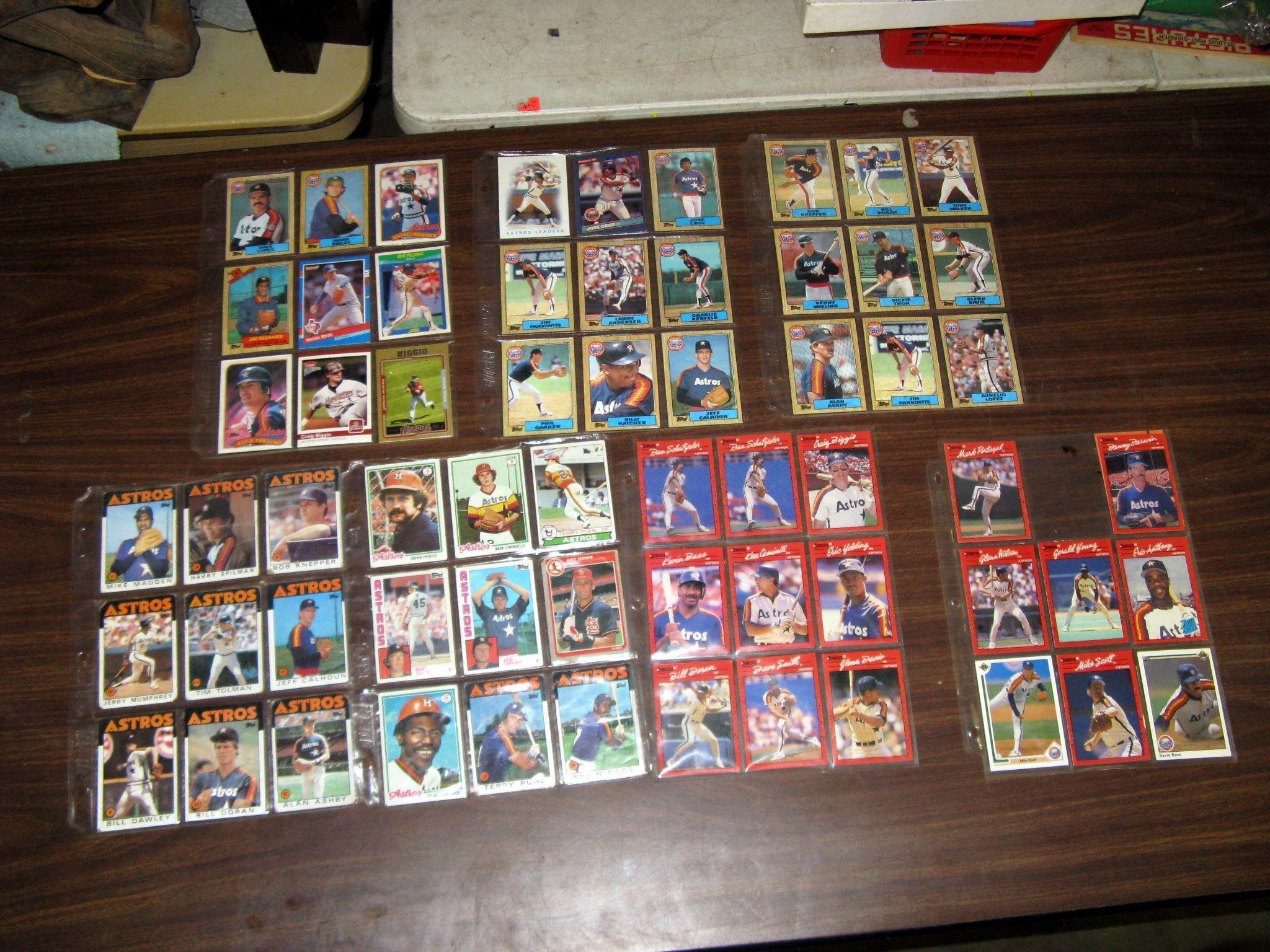 7 Sheets of Assorted Astro's Trading Cards
