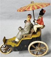 Antique DRGM Marked Tin Litho Wind Up Toy Carriage