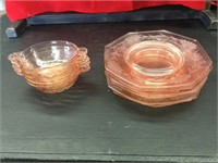 Pink Depression Bowls & Plates