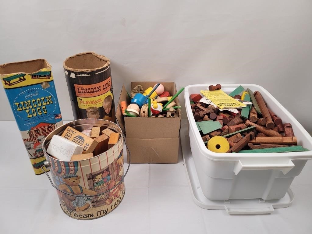 Collection of Lincoln Logs/Tinker Toys/other