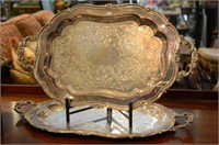 Pair of Canadian silver plate serving trays