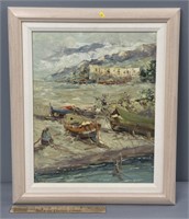 Coastal Scene Oil Painting on Canvas