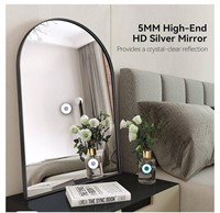 Brightify Arched Mirror, 30 x 40 Inch Black Arch