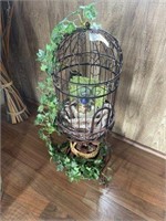 Decorative Bird Cage with Peacock