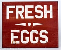 Fresh Eggs Wood Advertising Sign