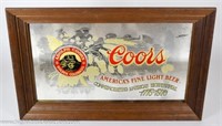 Vintage Adolph Coors Light Beer Bar Mirror Sign