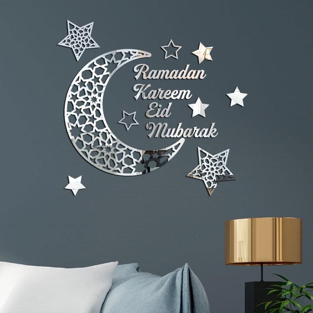 SEALED-Eid Mubarak 3D Mirror Wall Stickers x4